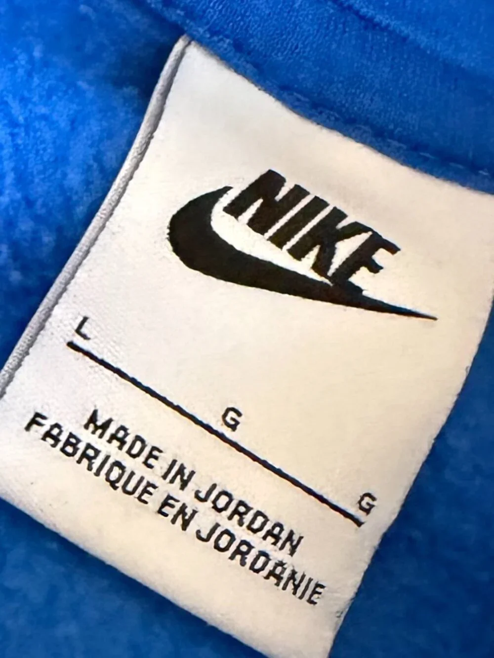 Nike Bright Blue Pullover Hoodie Sweater Hooded Cozy Cotton Size Large Men's